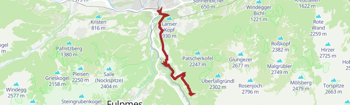 Route map: Jakobsweg: Ellbögen- Igls/Vill